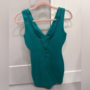 Teal Sleeveless V-Neck Dress